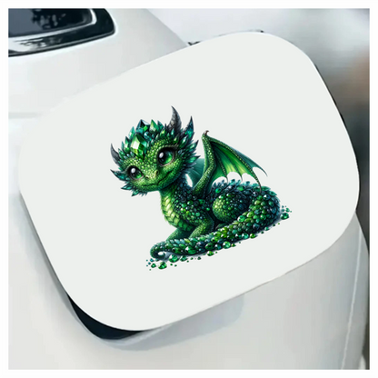 Green Baby Dragon Crystal Fantasy Vinyl Sticker Decal
