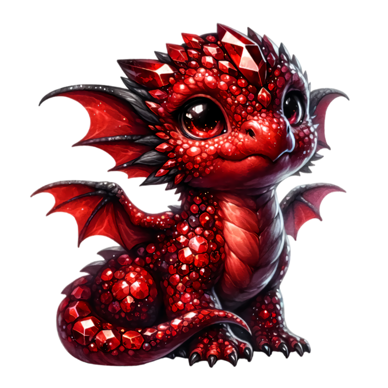 Red Baby Dragon Fantasy Cute Vinyl Sticker Decal