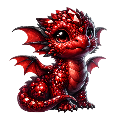 Red Baby Dragon Fantasy Cute Vinyl Sticker Decal