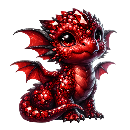 Red Baby Dragon Fantasy Cute Vinyl Sticker Decal