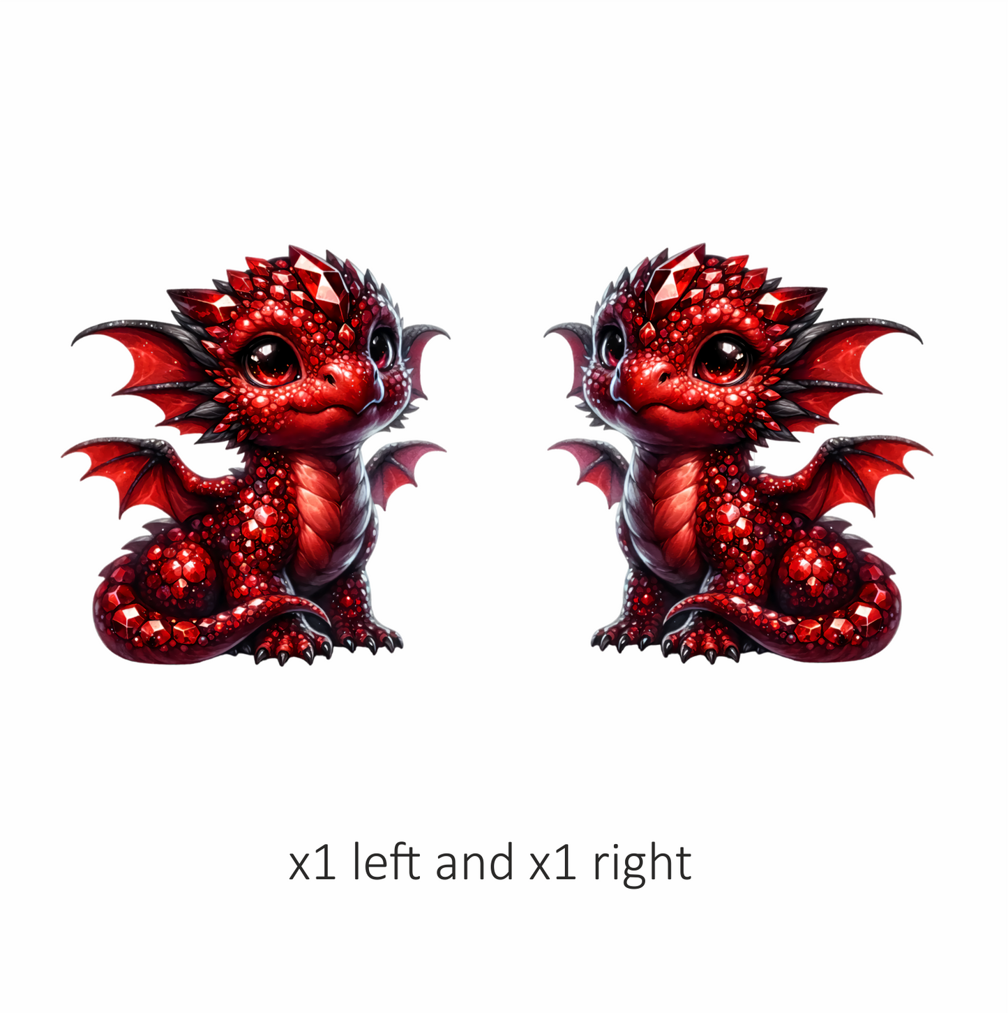 Red Baby Dragon Fantasy Cute Vinyl Sticker Decal