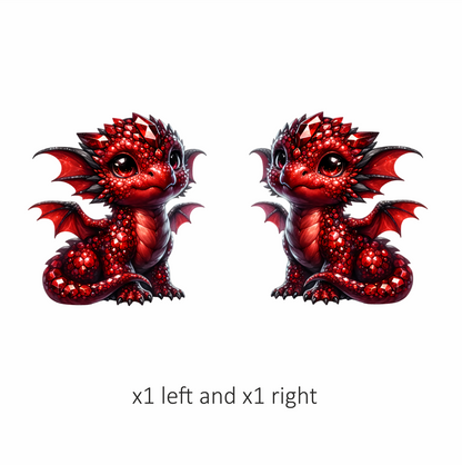 Red Baby Dragon Fantasy Cute Vinyl Sticker Decal