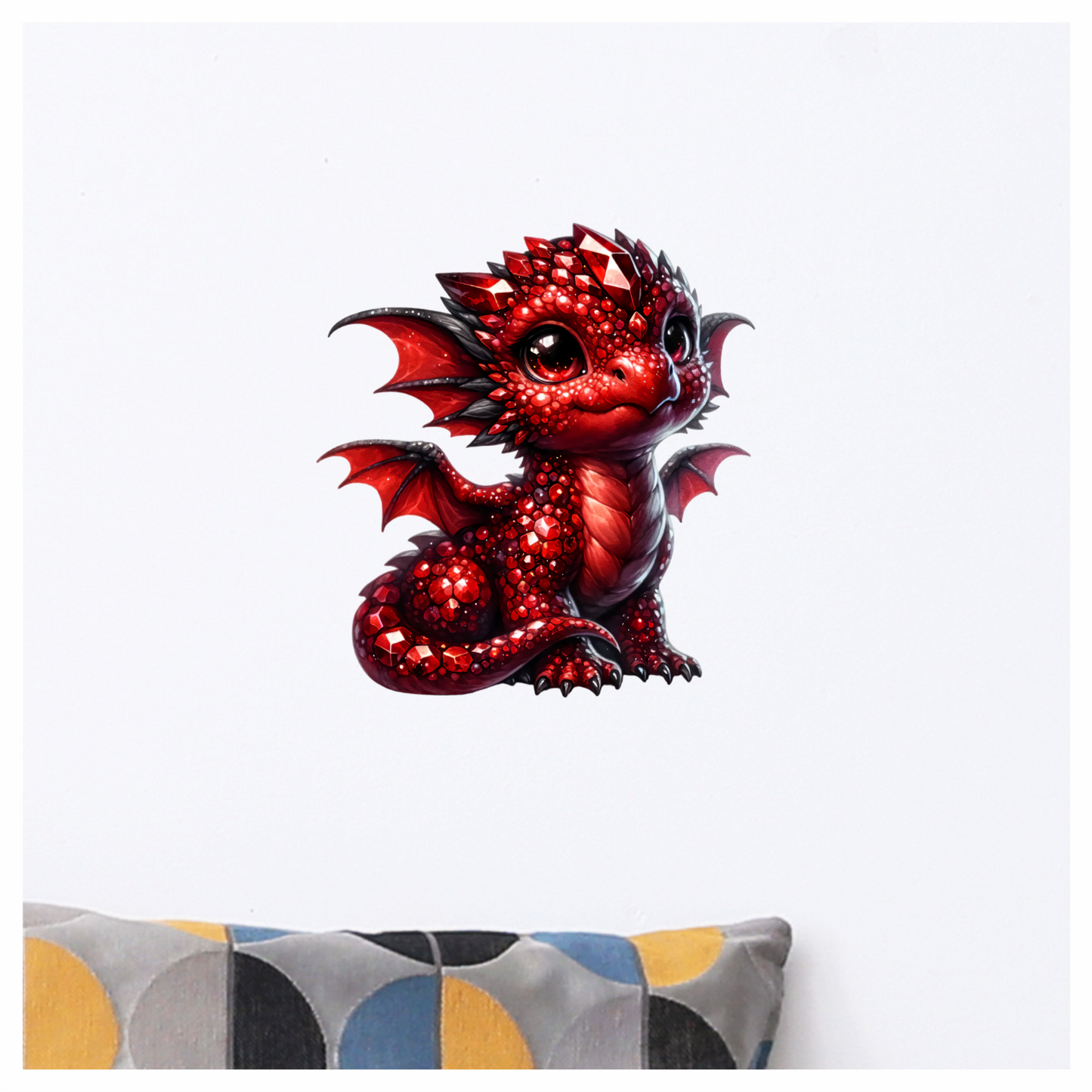 Red Baby Dragon Fantasy Cute Vinyl Sticker Decal