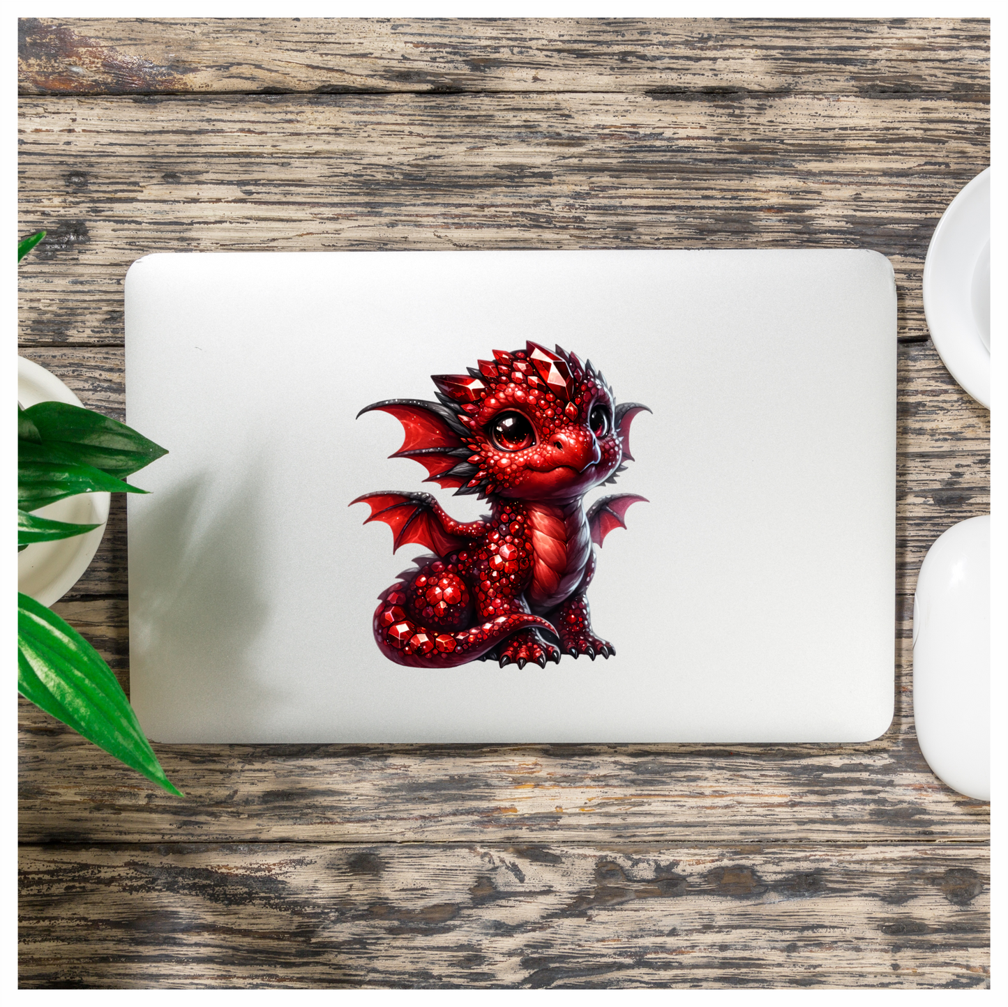 Red Baby Dragon Fantasy Cute Vinyl Sticker Decal