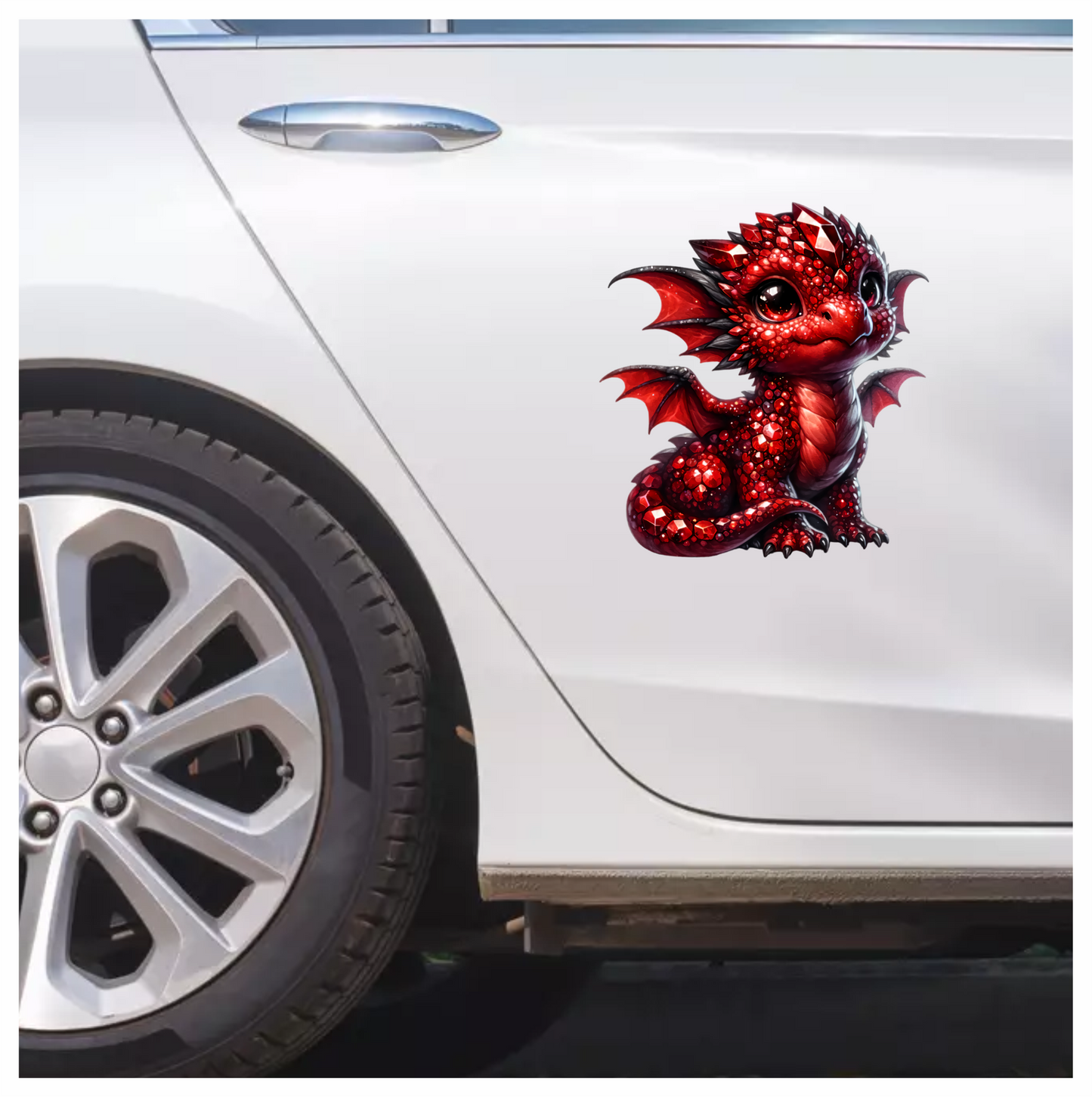 Red Baby Dragon Fantasy Cute Vinyl Sticker Decal