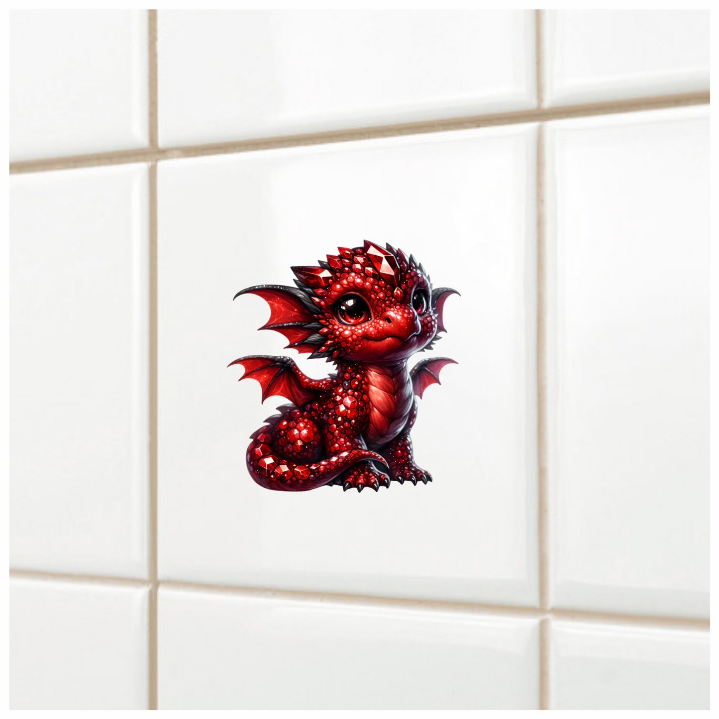 Red Baby Dragon Fantasy Cute Vinyl Sticker Decal