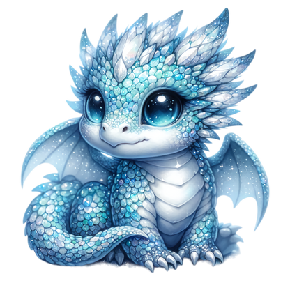 Blue Baby Dragon Cute Fantasy Vinyl Sticker Decal