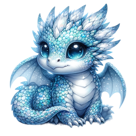 Blue Baby Dragon Cute Fantasy Vinyl Sticker Decal
