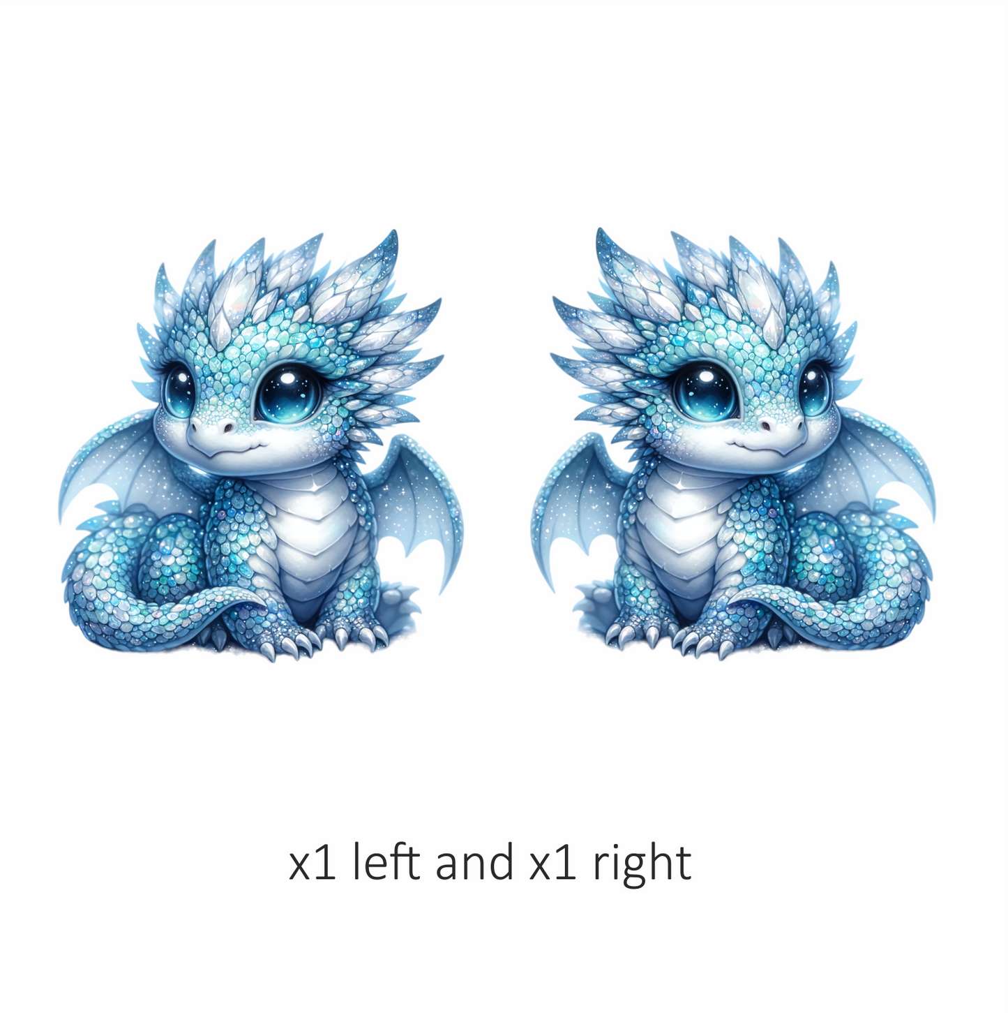 Blue Baby Dragon Cute Fantasy Vinyl Sticker Decal
