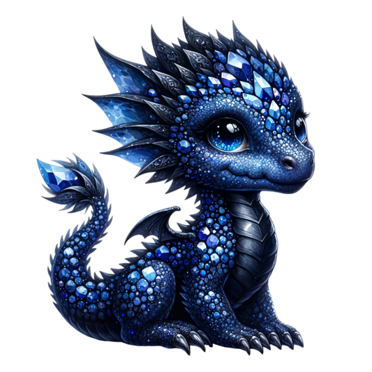 Blue Baby Dragon Gemstone Fantasy Vinyl Sticker Decal