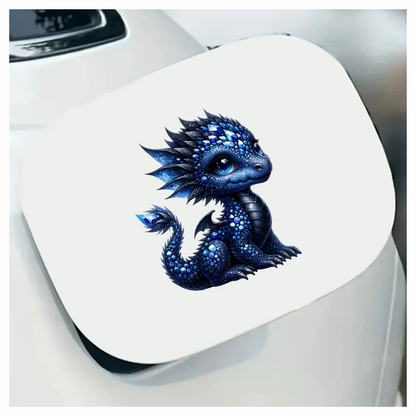 Blue Baby Dragon Gemstone Fantasy Vinyl Sticker Decal