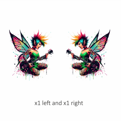 Punk Fairy Guitar Bright Wings Vinyl Sticker Decal