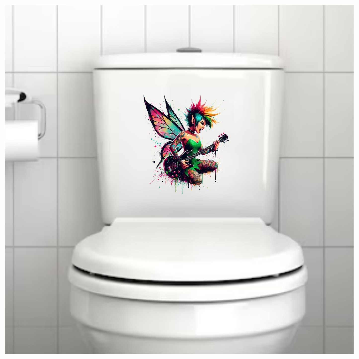 Punk Fairy Guitar Bright Wings Vinyl Sticker Decal