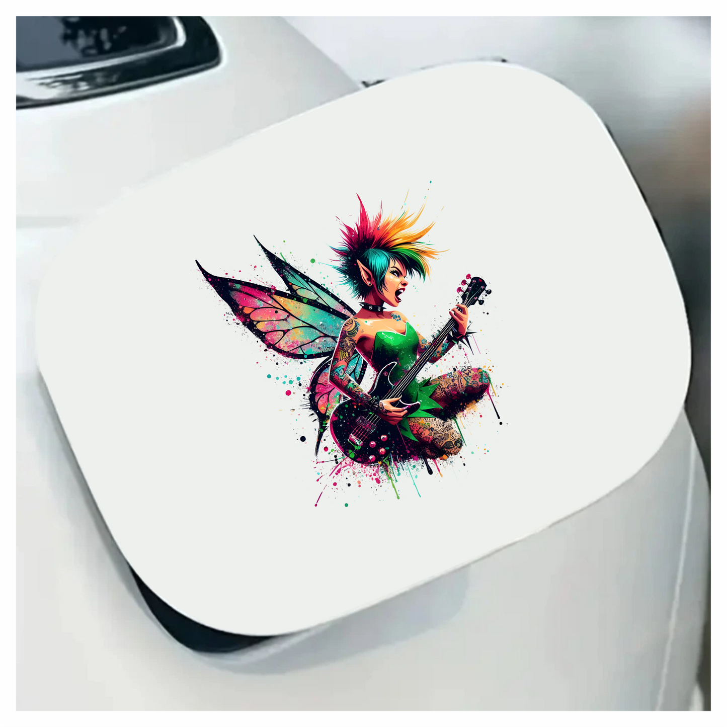 Punk Fairy Guitar Bright Wings Vinyl Sticker Decal