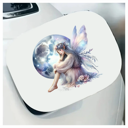 Fairy Moon Blue Wings Flowers Dream Vinyl Sticker Decal