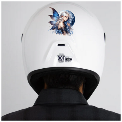 Blue Moon Fairy Woman Flowers Vinyl Sticker Decal