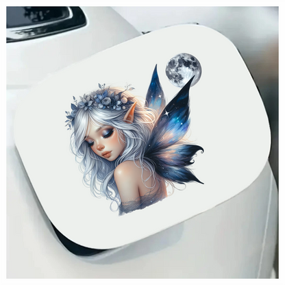 Elf Silver Fairy Moon Night Vinyl Sticker Decal