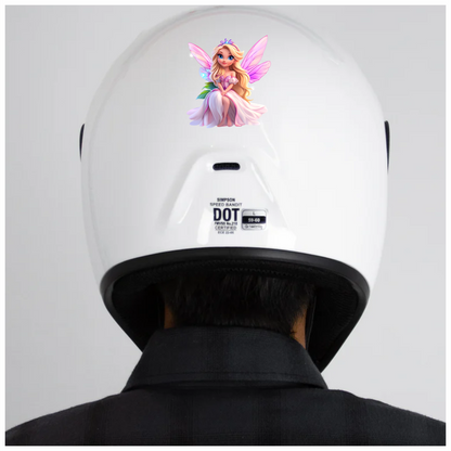 Blonde Fairy Pink Dress Wings Vinyl Sticker Decal