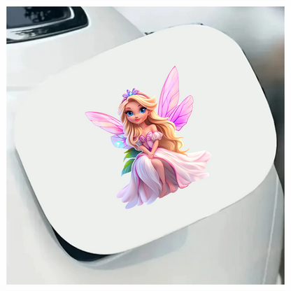 Blonde Fairy Pink Dress Wings Vinyl Sticker Decal