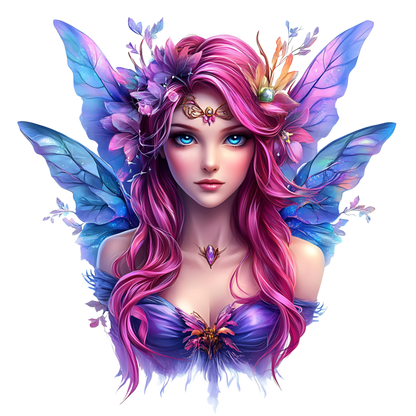 Fairy Pink Hair Blue Eyes Vinyl Sticker Decal