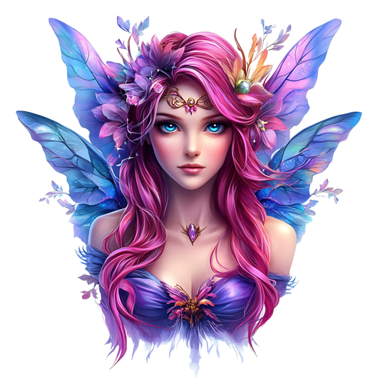 Fairy Pink Hair Blue Eyes Vinyl Sticker Decal