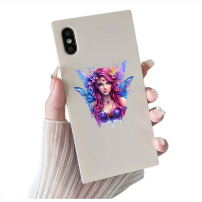 Fairy Pink Hair Blue Eyes Vinyl Sticker Decal