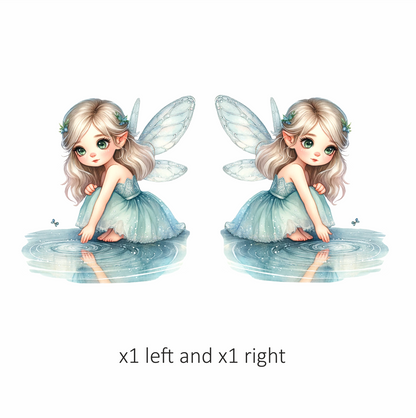 Fairy Girl Blue Dress Water Vinyl Sticker Decal