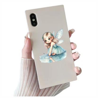Fairy Girl Blue Dress Water Vinyl Sticker Decal