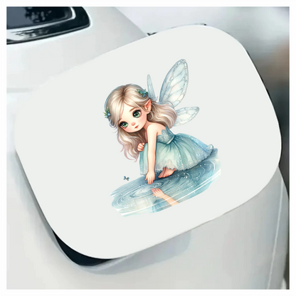 Fairy Girl Blue Dress Water Vinyl Sticker Decal