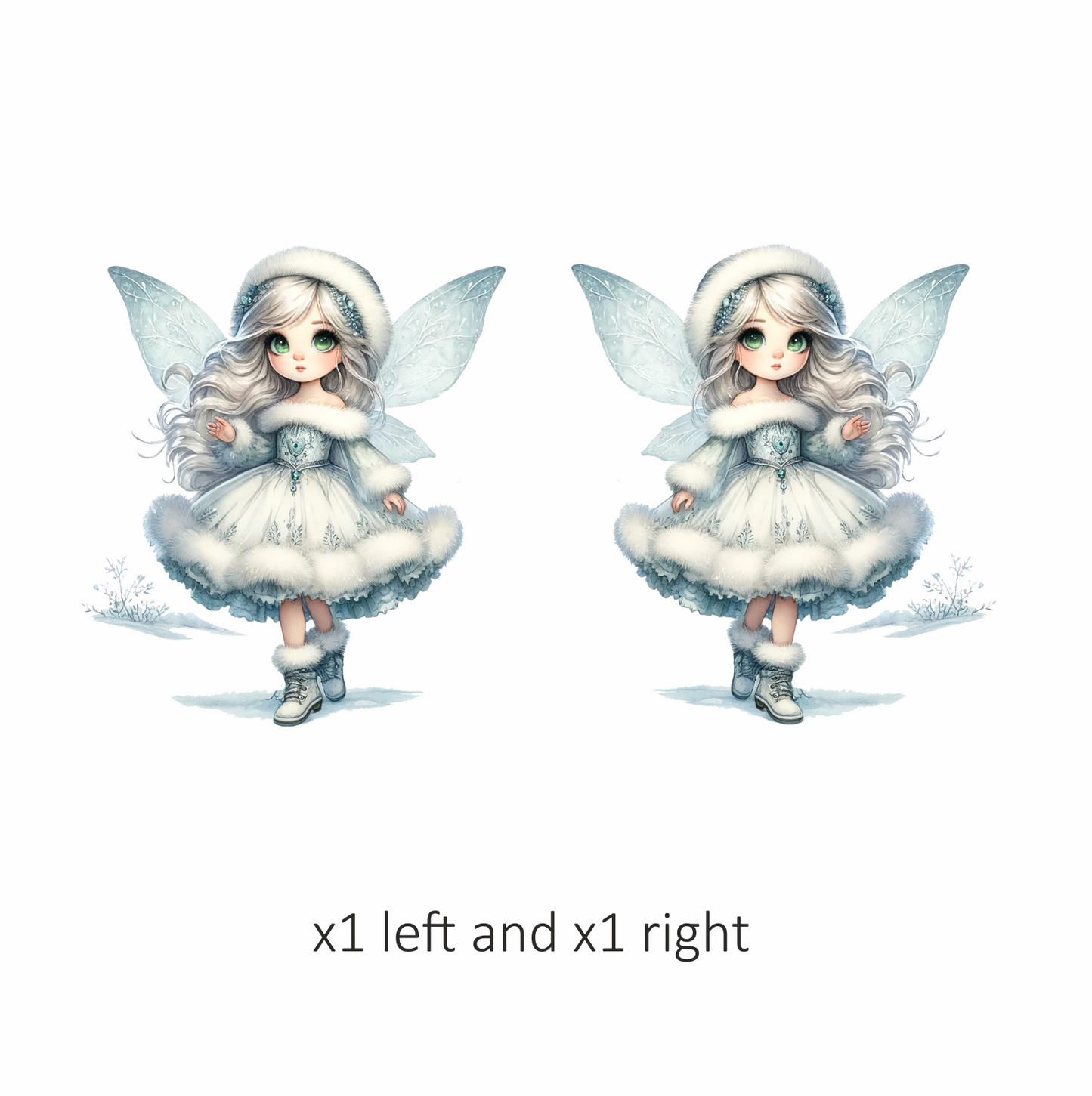 Snow Fairy Girl Winter Dress Vinyl Sticker Decal