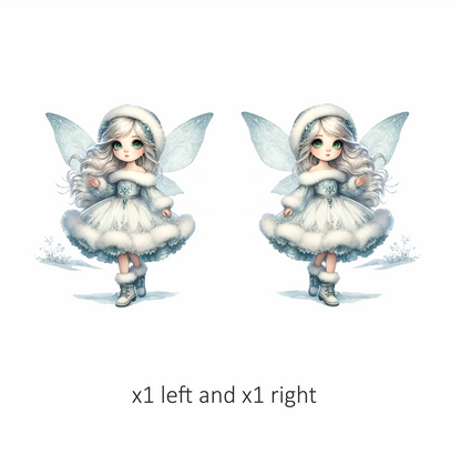 Snow Fairy Girl Winter Dress Vinyl Sticker Decal