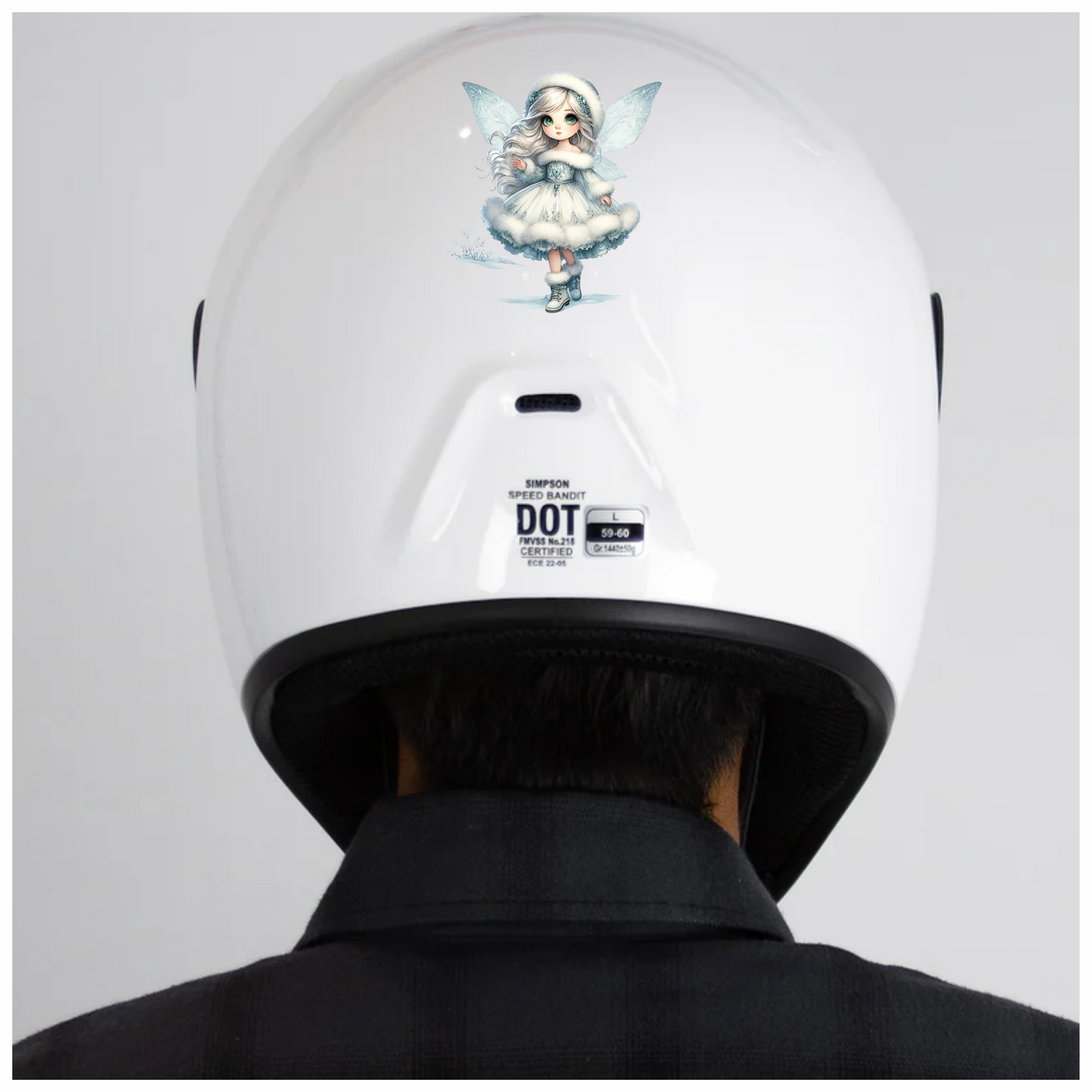 Snow Fairy Girl Winter Dress Vinyl Sticker Decal