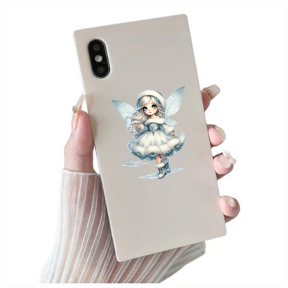 Snow Fairy Girl Winter Dress Vinyl Sticker Decal
