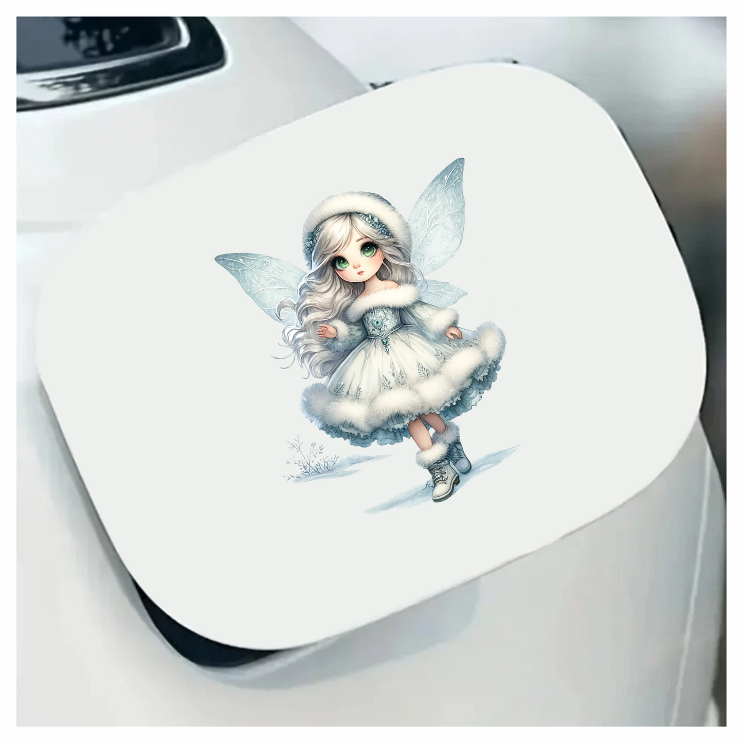 Snow Fairy Girl Winter Dress Vinyl Sticker Decal