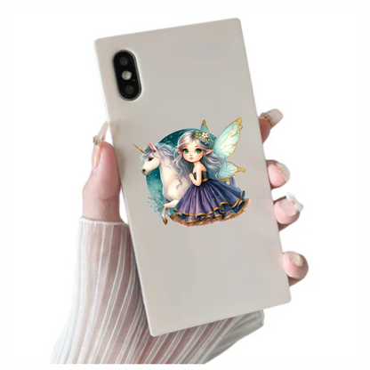 Fairy Girl Purple Unicorn Wings Vinyl Sticker Decal