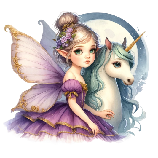 Fairy Purple Wings Unicorn Moon Vinyl Sticker Decal