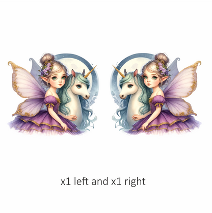 Fairy Purple Wings Unicorn Moon Vinyl Sticker Decal