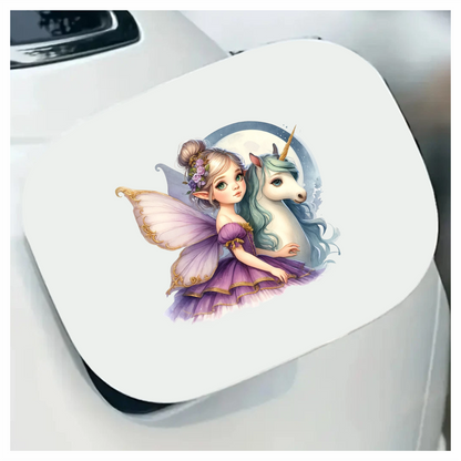 Fairy Purple Wings Unicorn Moon Vinyl Sticker Decal