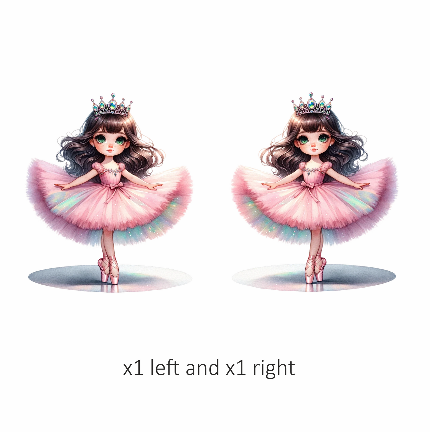 Pink Ballerina Girl Crown Dance Vinyl Sticker Decal