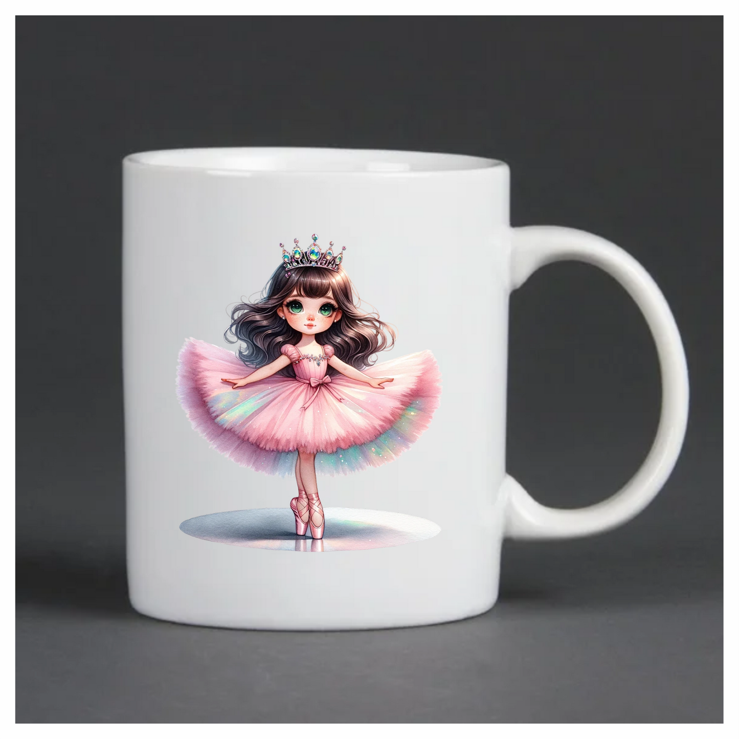 Pink Ballerina Girl Crown Dance Vinyl Sticker Decal