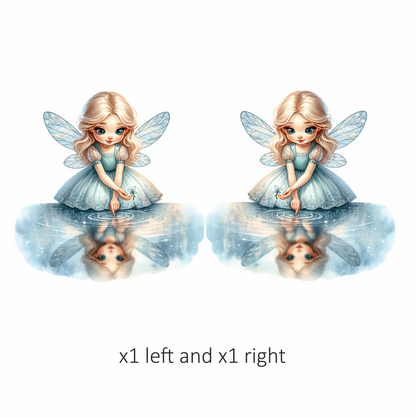 Blue Fairy Girl Reflection Water Vinyl Sticker Decal