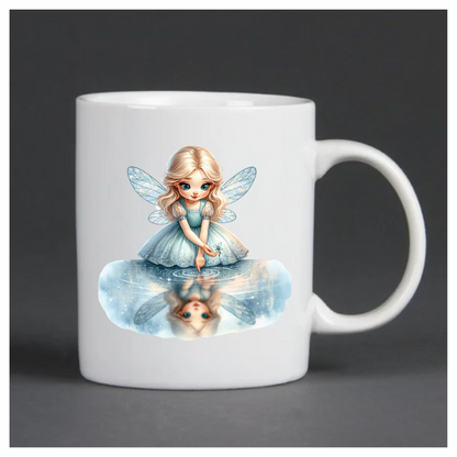 Blue Fairy Girl Reflection Water Vinyl Sticker Decal