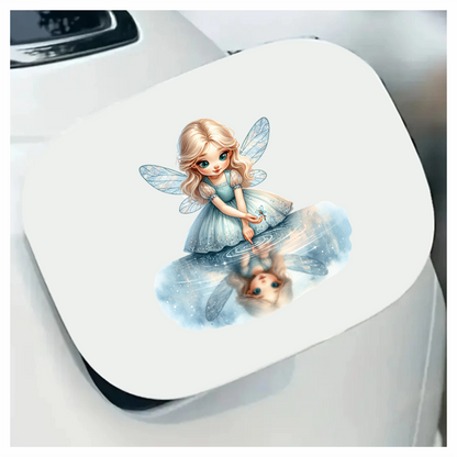 Blue Fairy Girl Reflection Water Vinyl Sticker Decal