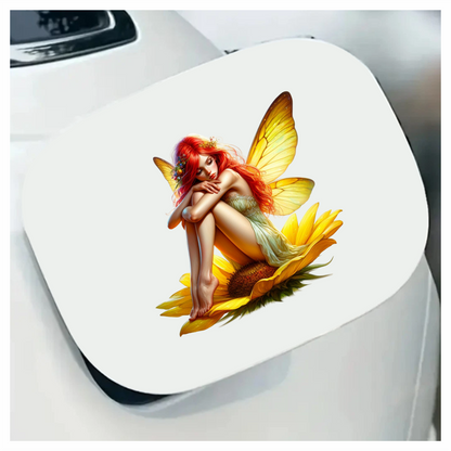 Fairy Red Yellow Wings Flower Vinyl Sticker Decal