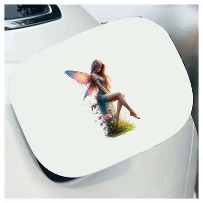 Fairy Pink Wings Green Dress Flowers Vinyl Sticker Decal