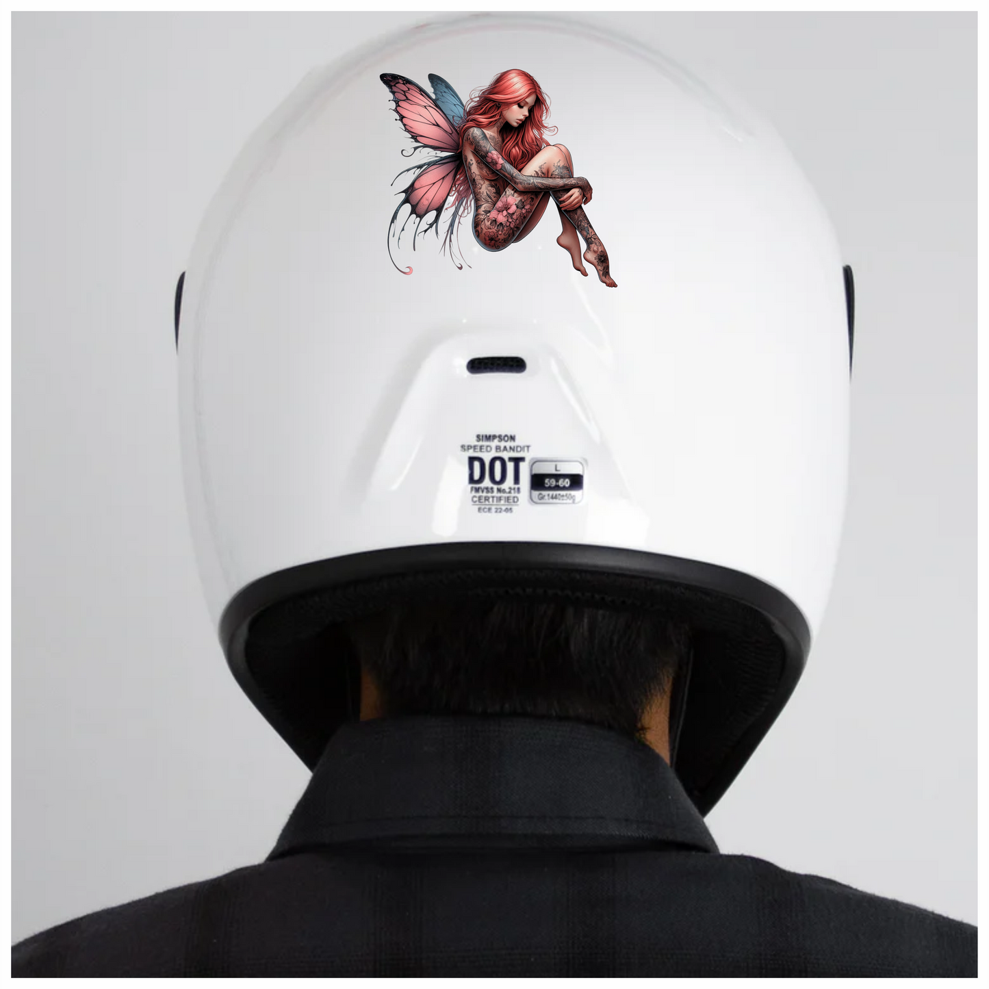 Red Fairy Wings Sitting Vinyl Sticker Decal