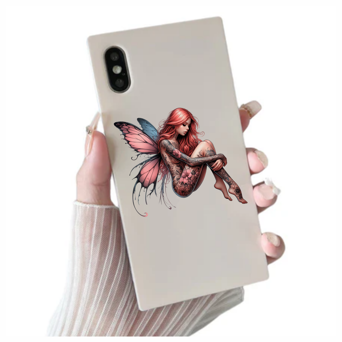 Red Fairy Wings Sitting Vinyl Sticker Decal
