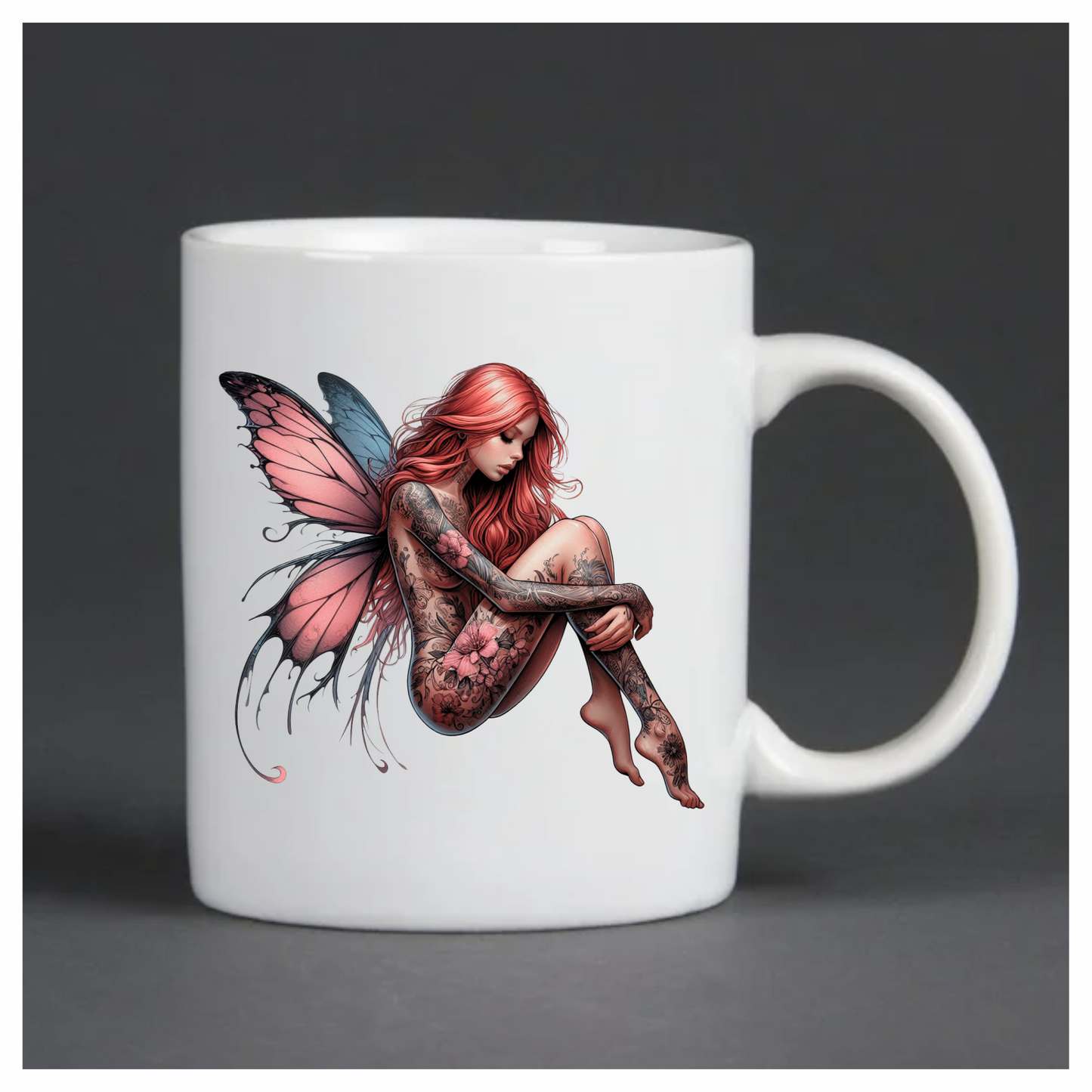 Red Fairy Wings Sitting Vinyl Sticker Decal