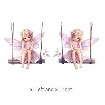 Blonde Fairy Pink Dress Swing Vinyl Sticker Decal