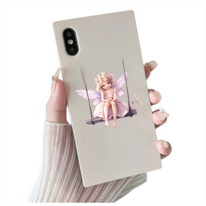 Blonde Fairy Pink Dress Swing Vinyl Sticker Decal